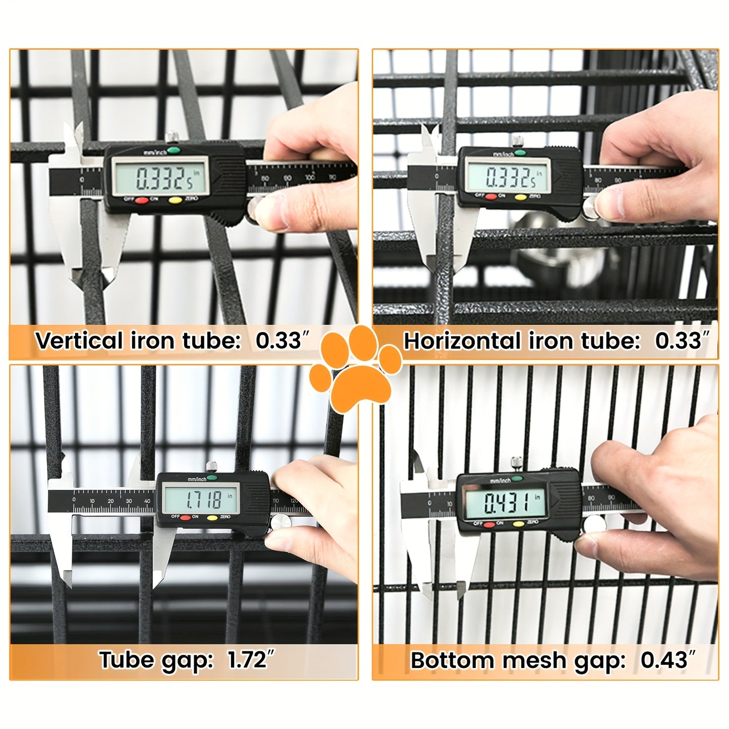 [Escape Proof Dog Crate] Heavy Duty Escape Proof 42 Inch Dog Crate Cage | Stackable Basic Kennel for Small to Medium Dogs with Divider - Indoor Pet Cage