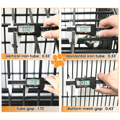 [Escape Proof Dog Crate] Heavy Duty Escape Proof 42 Inch Dog Crate Cage | Stackable Basic Kennel for Small to Medium Dogs with Divider - Indoor Pet Cage