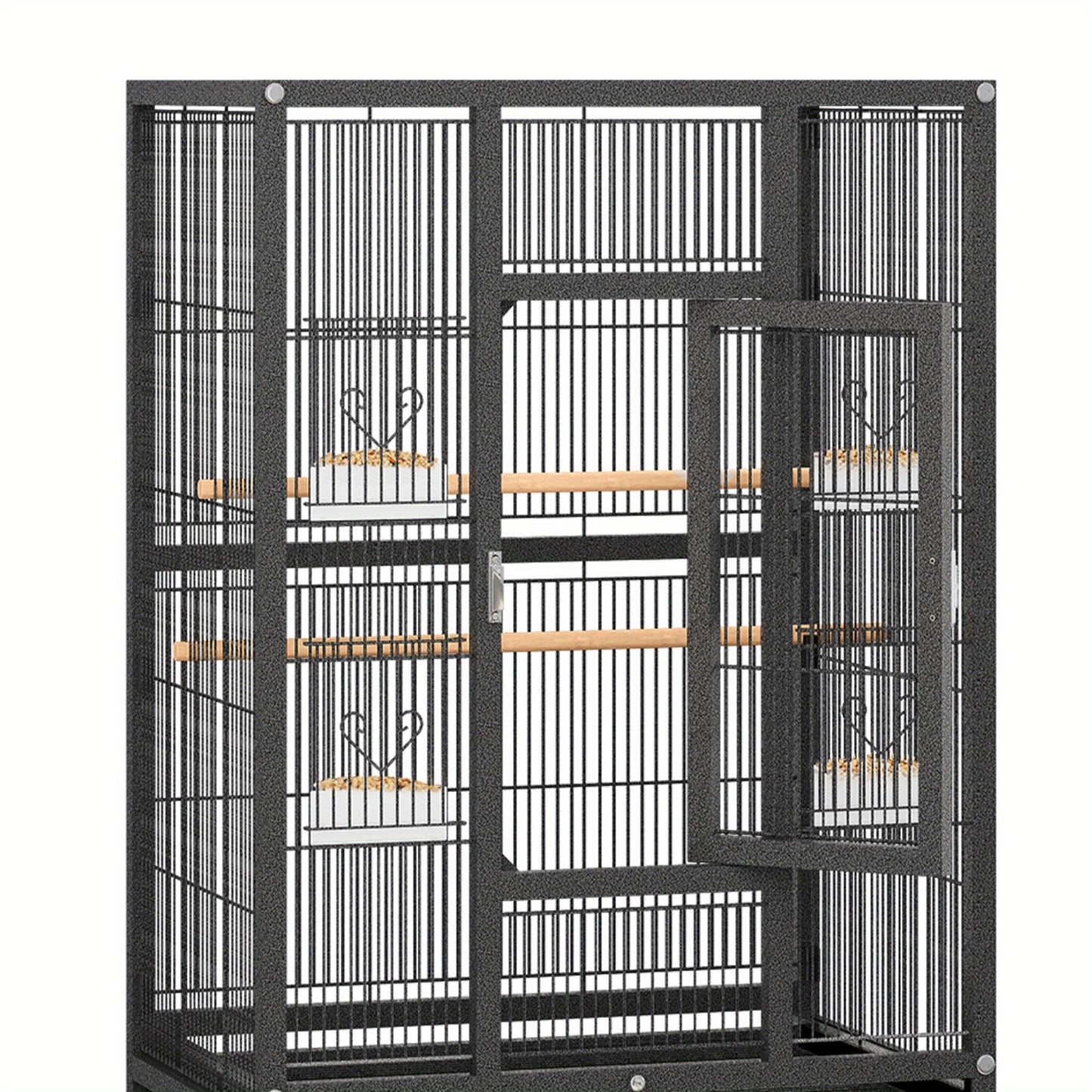 1pc YINTATECH Metal Large Bird Cage for Parrot, Cockatiel, Parakeet, Pigeon - 53" Durable Metal Pet Cage with 4 Feeders, 2 Perches, 2 Safe Door Locks - Suitable for Small and Medium Birds - No Electricity Needed