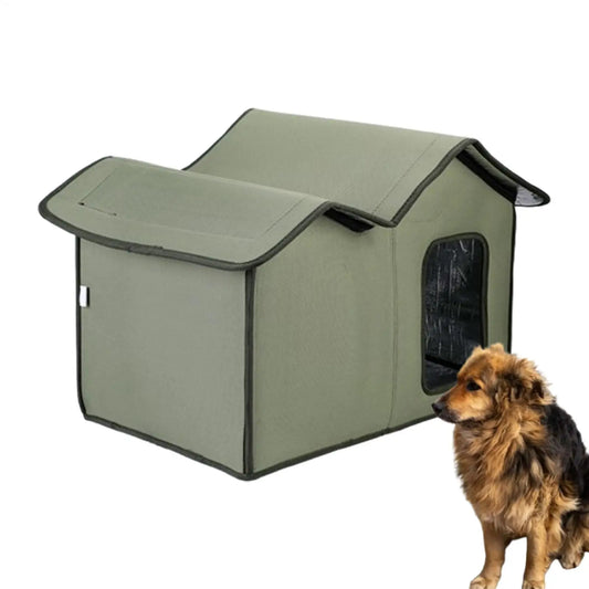 Feral Cat House Large Insulated Cat Shelter Waterproof Weatherproof Pet House with Transparent Door Washable Cat Hut for Cat Dog