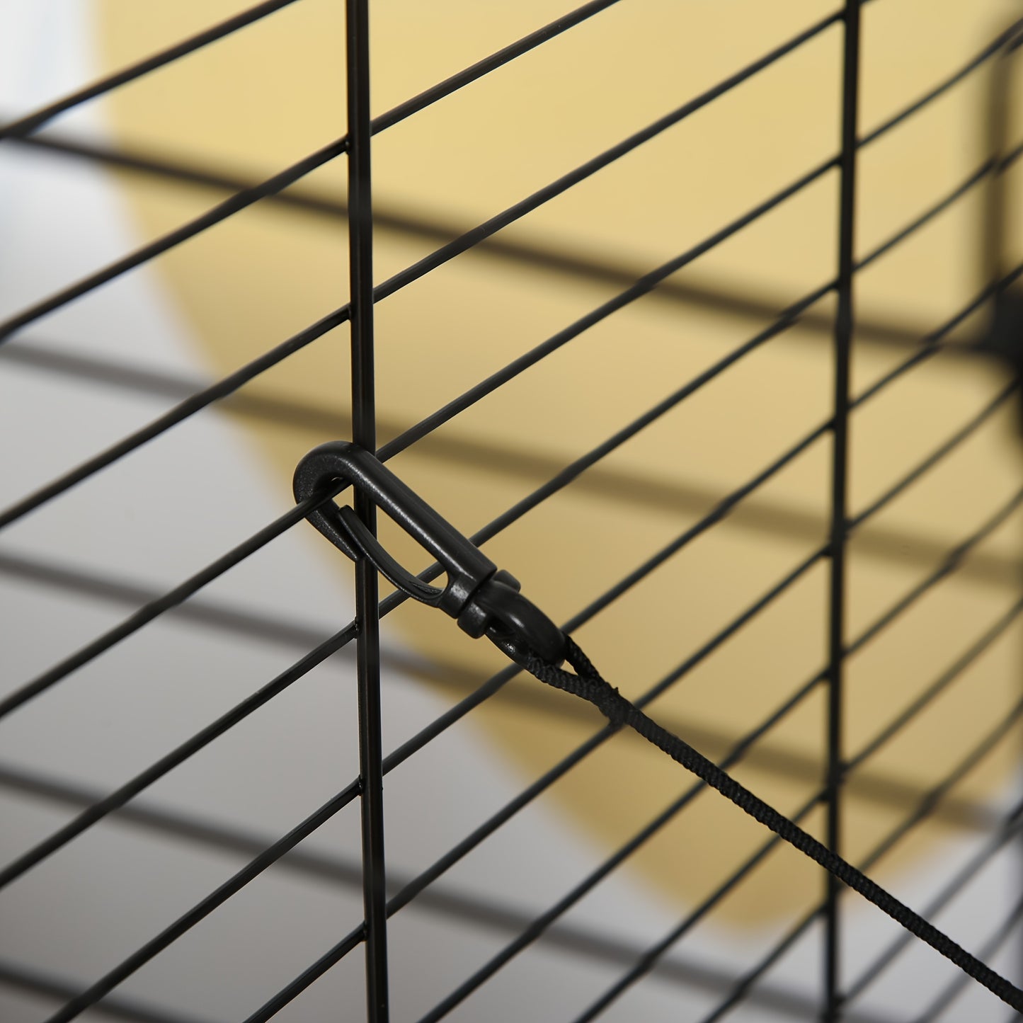 PawHut 42" Ferret Cage, Small Animal Habitat Metal Pet Cage with Wheels Brakes, Hammocks, Hanging Tunnels, and 3 Doors, Black