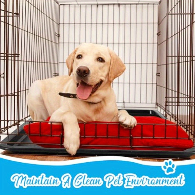 4pcs Heavy-Duty Black Plastic Dog Crate Tray Replacement Floor Liners - 27"x20.5" Spill-Proof Kennel Pan with Raised Edges, Durable Cage Accessories for Large Dogs, Cats, Rabbits, Training Cages, Food & Water Bowls Holders, E