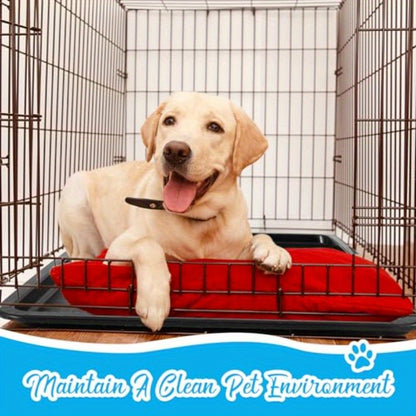 4pcs Heavy-Duty Black Plastic Dog Crate Tray Replacement Floor Liners - 27"x20.5" Spill-Proof Kennel Pan with Raised Edges, Durable Cage Accessories for Large Dogs, Cats, Rabbits, Training Cages, Food & Water Bowls Holders, E