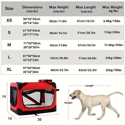 1pc Outdoor Travel Pet Cage, Portable Pet Bag, Portable Car Folding Pet Bag, Cats & Dogs Universal